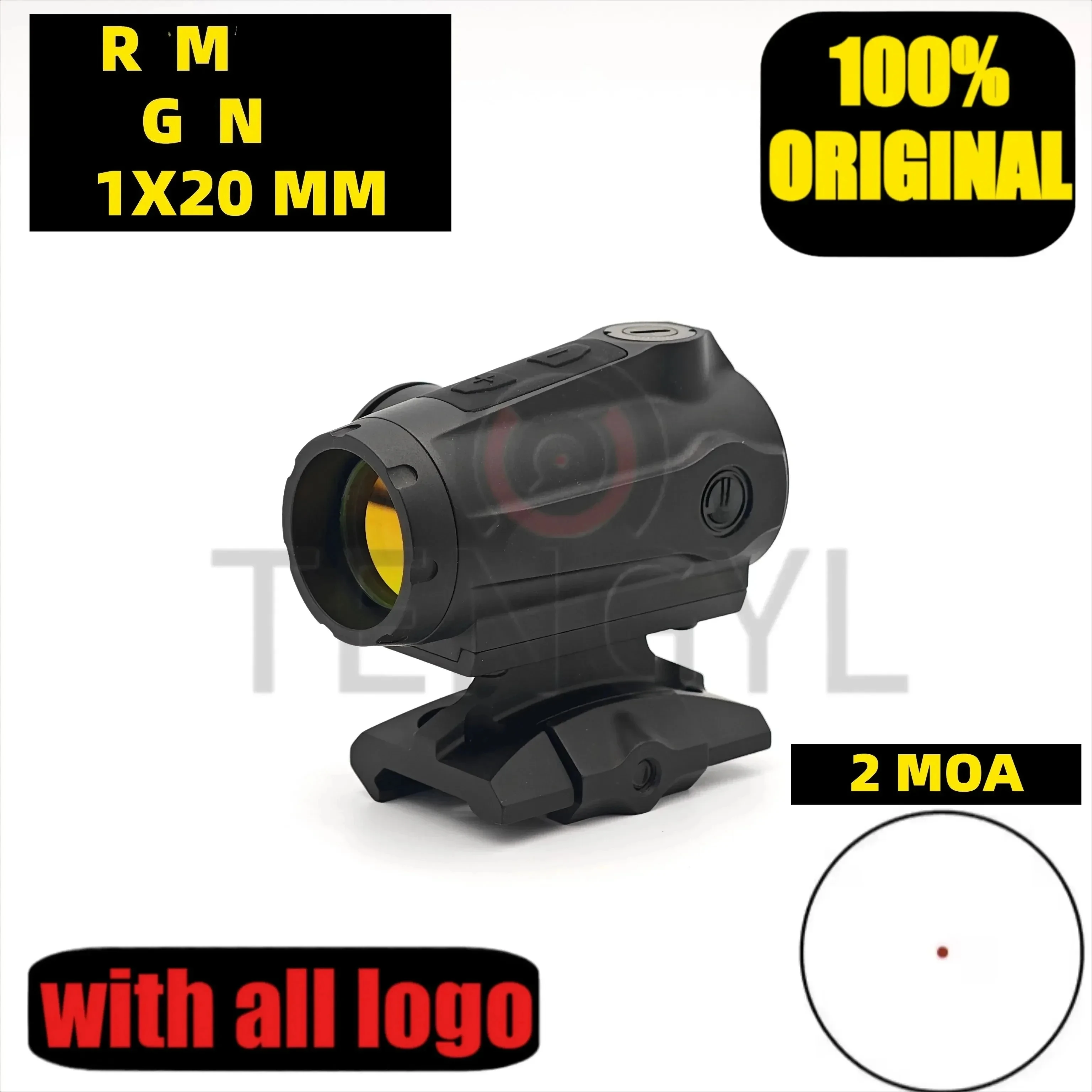 

Red Dot Sight Original 1X20mm 5.56 Rifle Gun Tactical Hunting Shooting Waterproof Fogproof 2 MOA Reticle