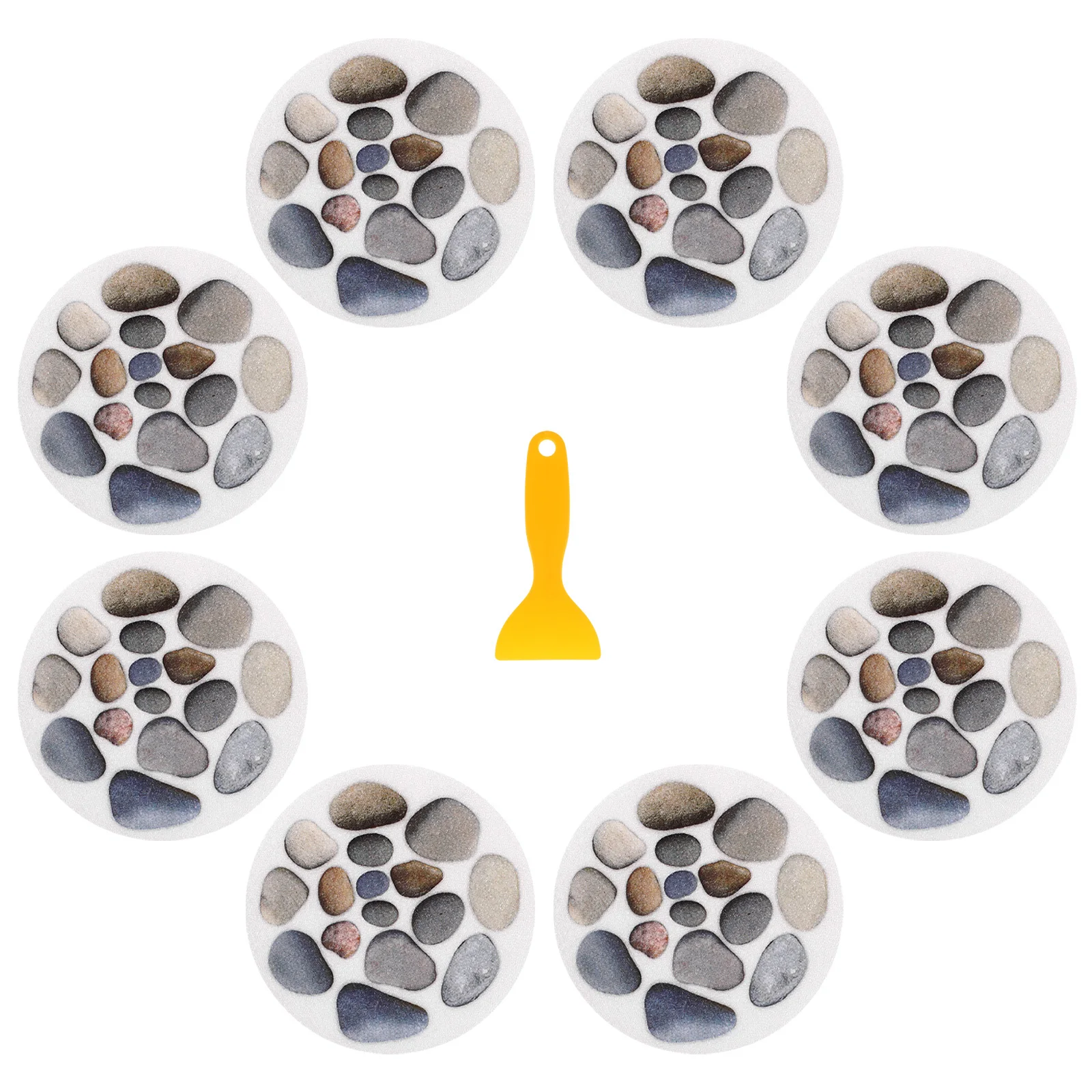 

8Pcs Anti-Slip Stickers 15Cm Natural Stone Look Easy Install Non-Slip Surface for Bathtub Shower Kitchen Floor Bathroom Pool