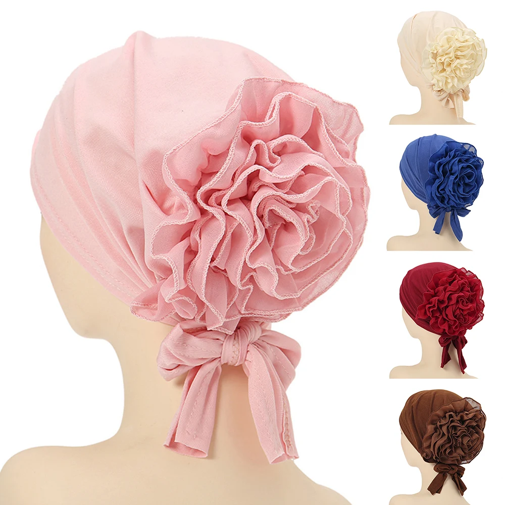 

Soft Modal Women Pre-Tied Hijabs For Women Turban Hat Inner Hijab Caps Back Flower abaya Islam Udnerscarf women's hijabs