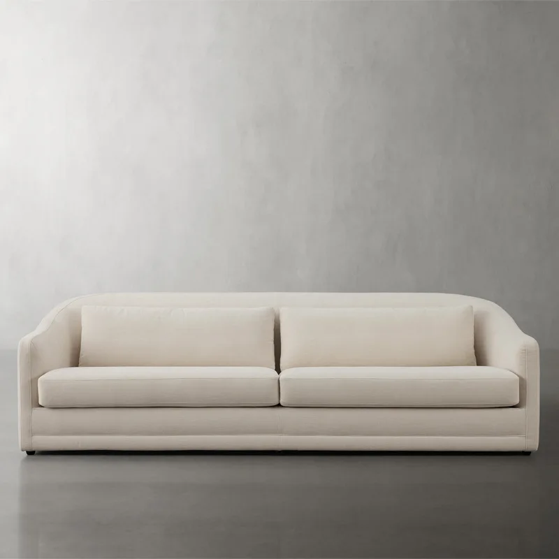 

Light luxury fabric three-person sofa curved Internet celebrity