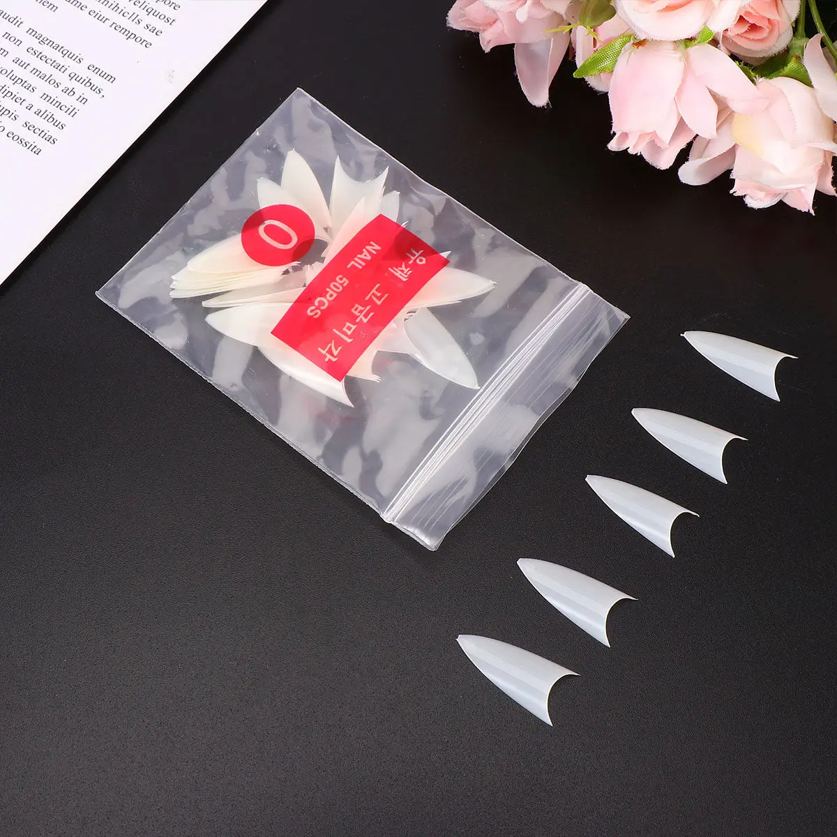 

500Pcs Fake Nails Pointed Manicure Nail Tips DIY Nail Art Supplies for Women Girls Party Holiday Gift Fake Nails