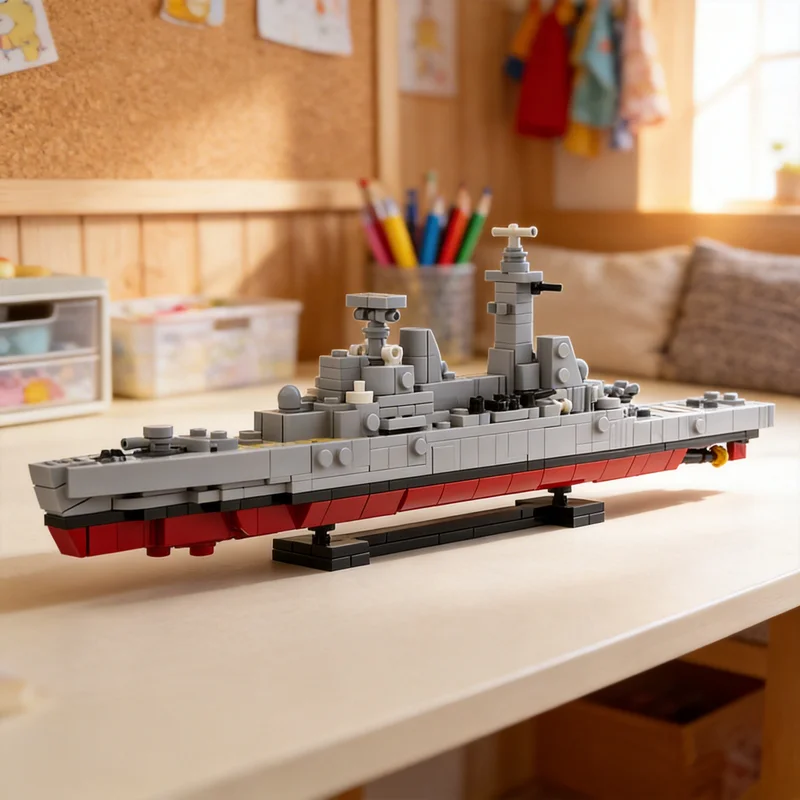 

480pcs MOC Type 82 Class Destroyer Boat Model Building Blocks Creative DIY Gift Display Decor Assemble Premium Adult Kids Desk