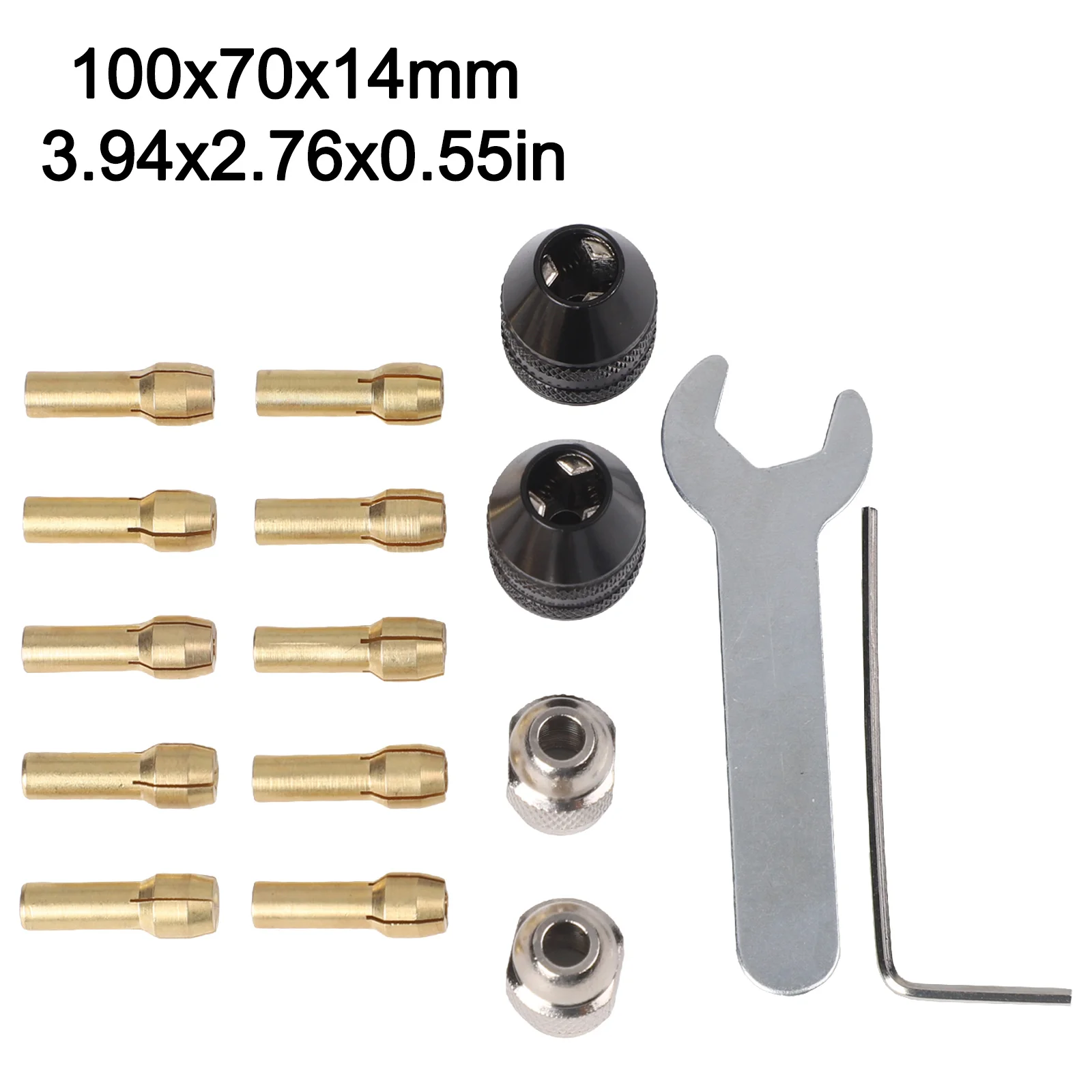 Metal Keyless Chuck Collet Kit Quick Change Adapter For Rotary Tool Drilling Sanding Polishing 0.5mm To 3.2mm Drill Bits
