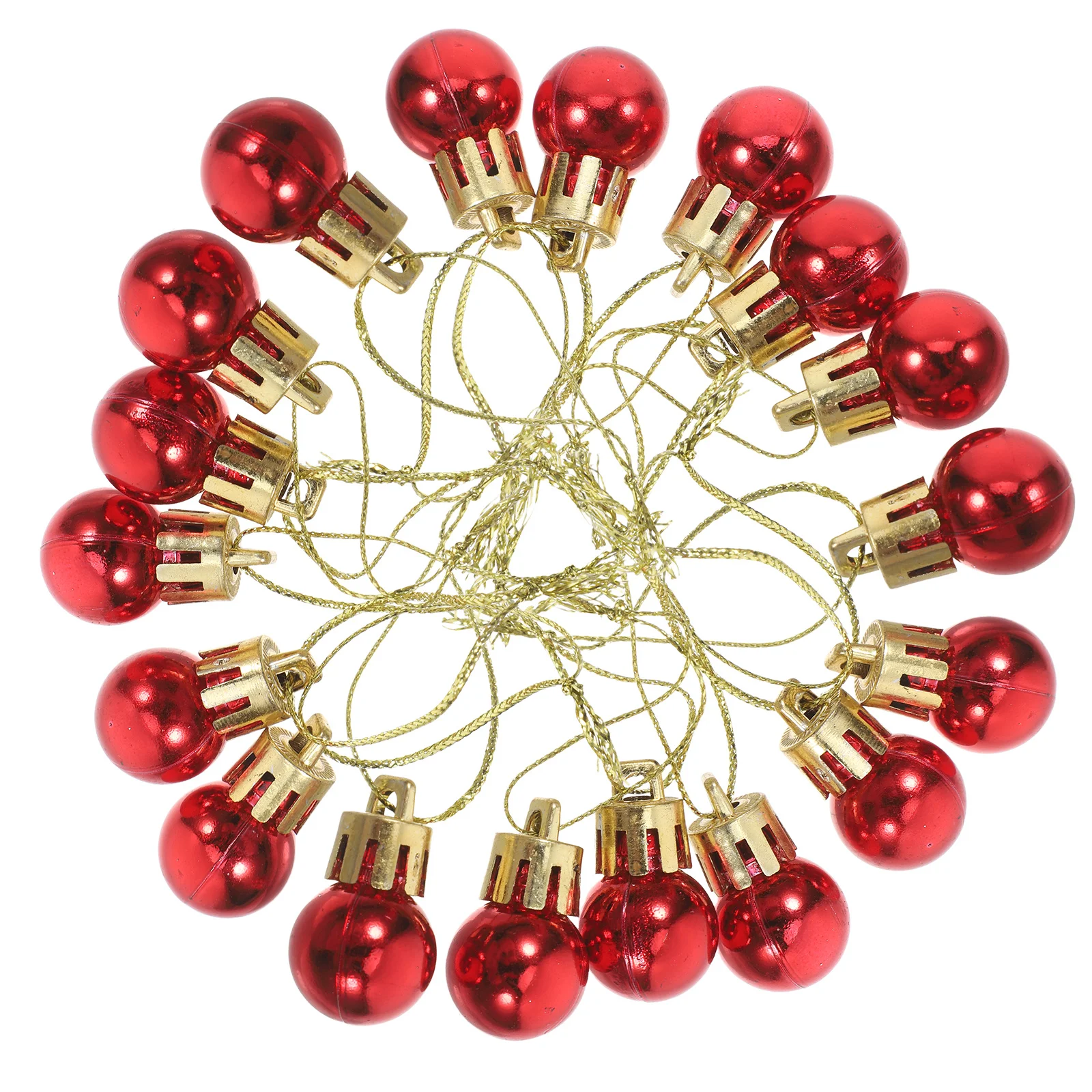 

24Pcs Christmas Ball Hanging Miniature Pendant 2Cm Red Plastic Decoration for Christmas Tree Home Garden Patio Ornaments