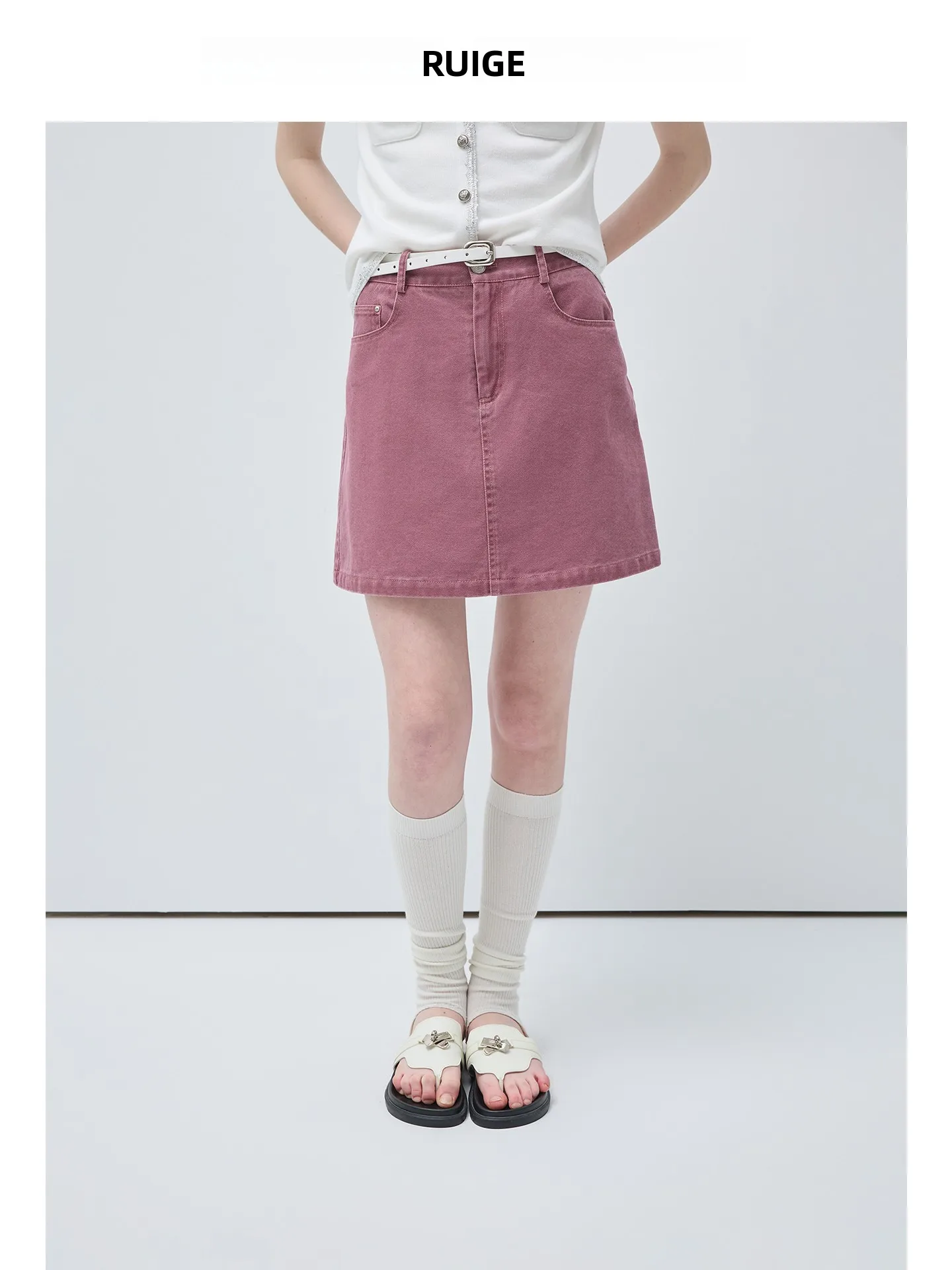 

Юбка А-силуэта с высокой талией для полных женщин, летняя, укороченная, повседневная, для офиса, удобная, комфортная, средней длины