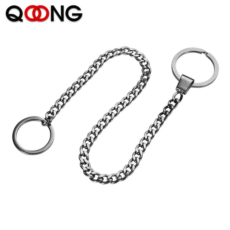 40 cm Long Stainless Steel Keychain Wallet Belt Keyring Rock Punk Trousers Hipster Pant Jean HipHop Jewelry Men's Key Ring Chain