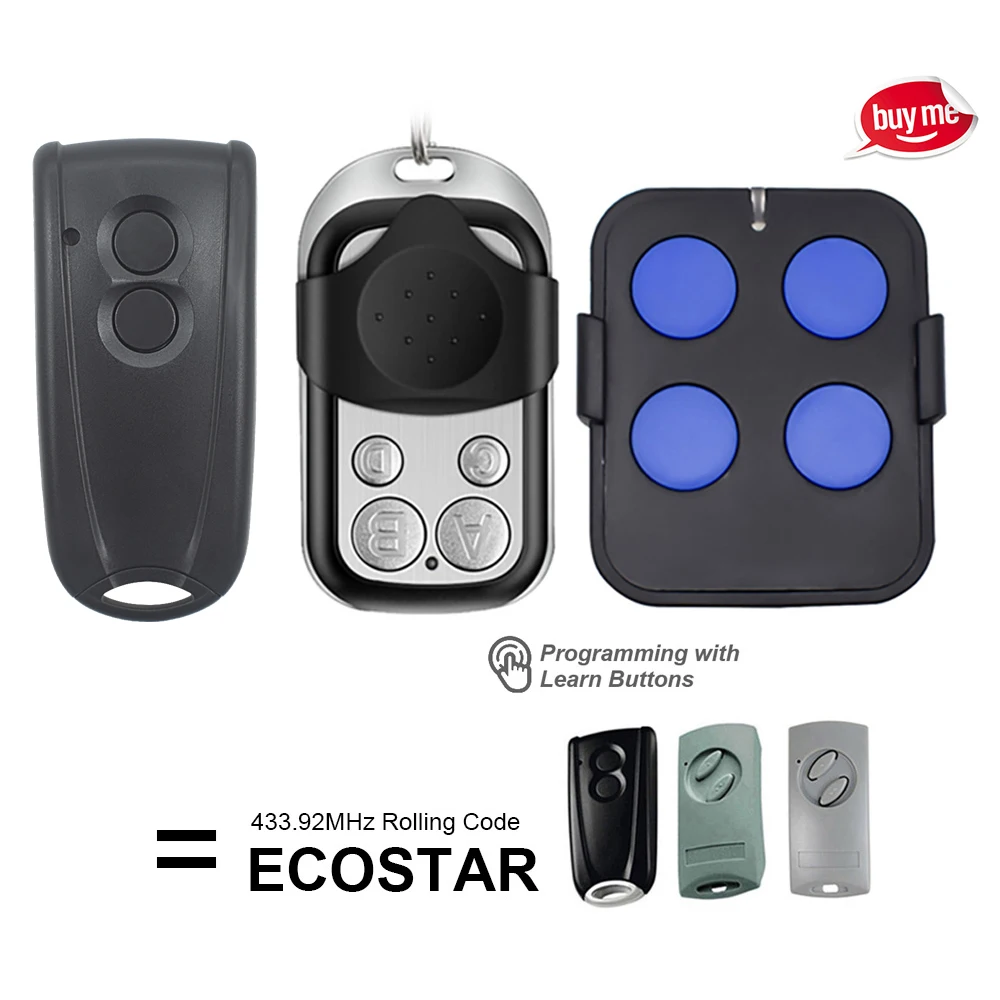 Imagem -02 - Abridor de Porta de Controle Remoto com Bateria Compatível Hormann Ecostar Rsc2 Rse2 433mhz Rolling Code Garage Novidades Estilo 100