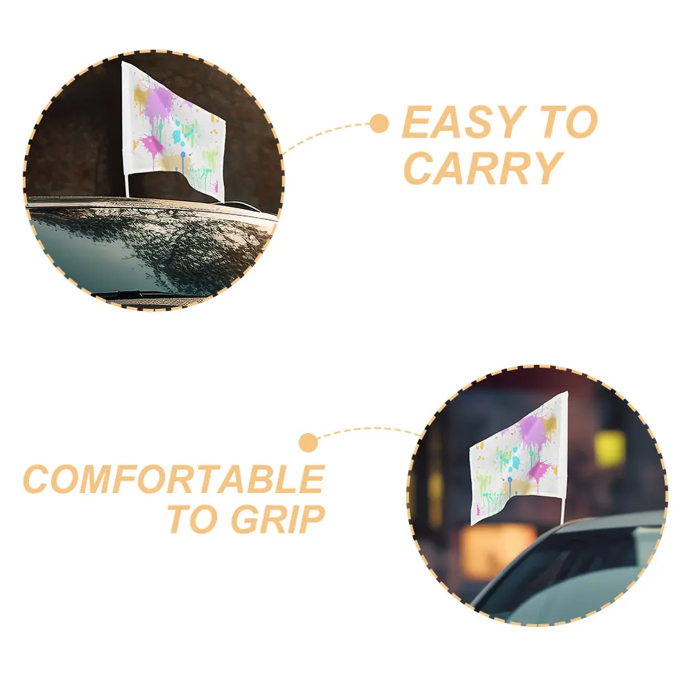 

12Pcs DIY Blank Handheld Flags Sturdy Handle Easy to Grip Versatile for Various Occasions Blank Flags Match Waving Flag