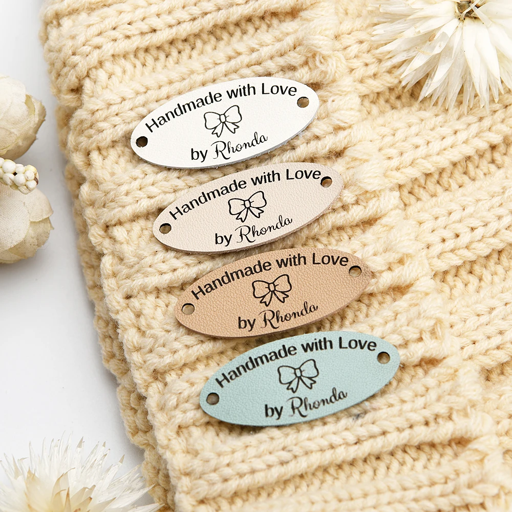 

Custom Leather Tags - Laser Engraved, 1mm Eco - friendly - 19x45mm - for Clothing, Gifts & DIY Crafts - Multi Sizes