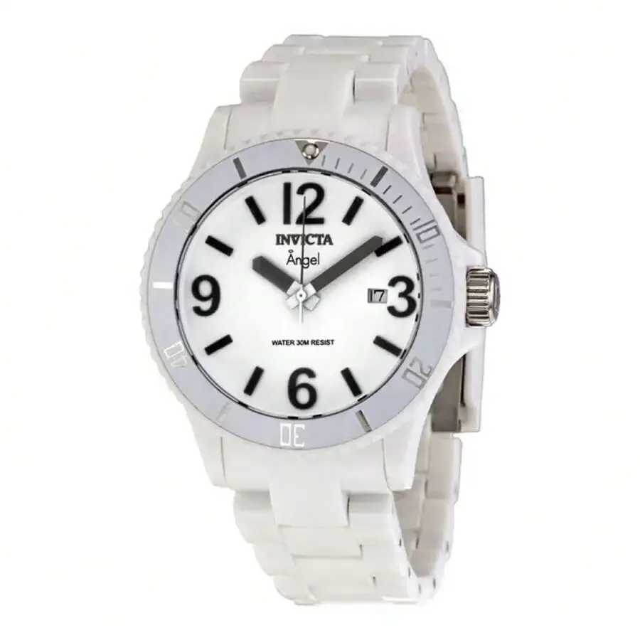 

Womens Quartz Watch White Plastic Case And Strap Analog Dial Date Display