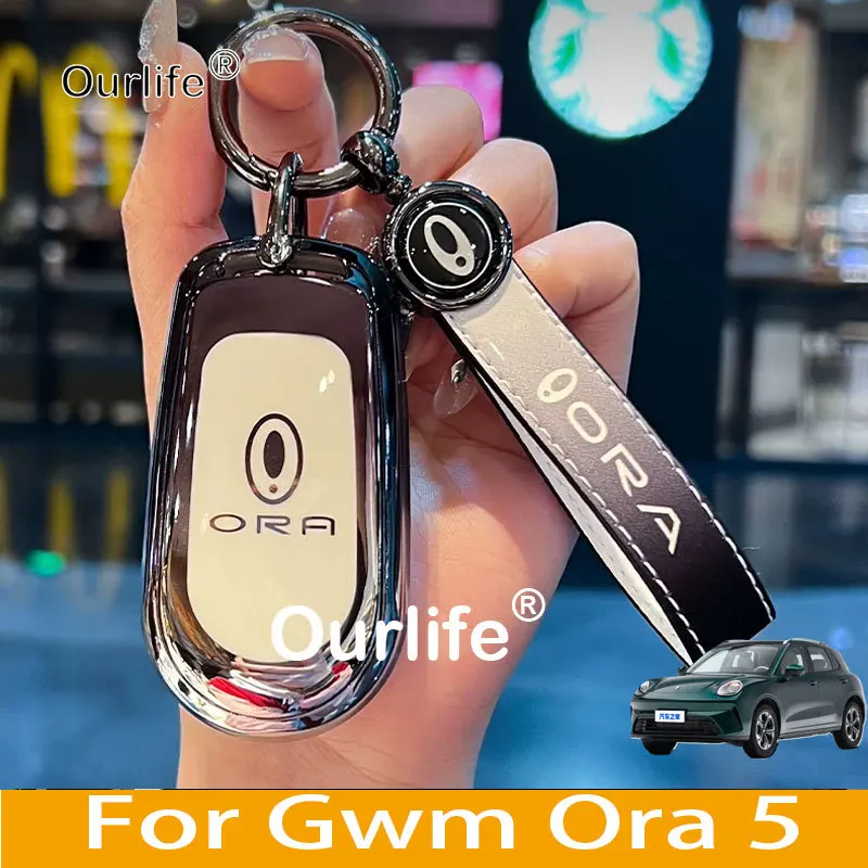 

For Gwm Ora 5 2026 2027 Keychain Remote Decoration Cover Shell Housing Ring Holder Fob Accessories