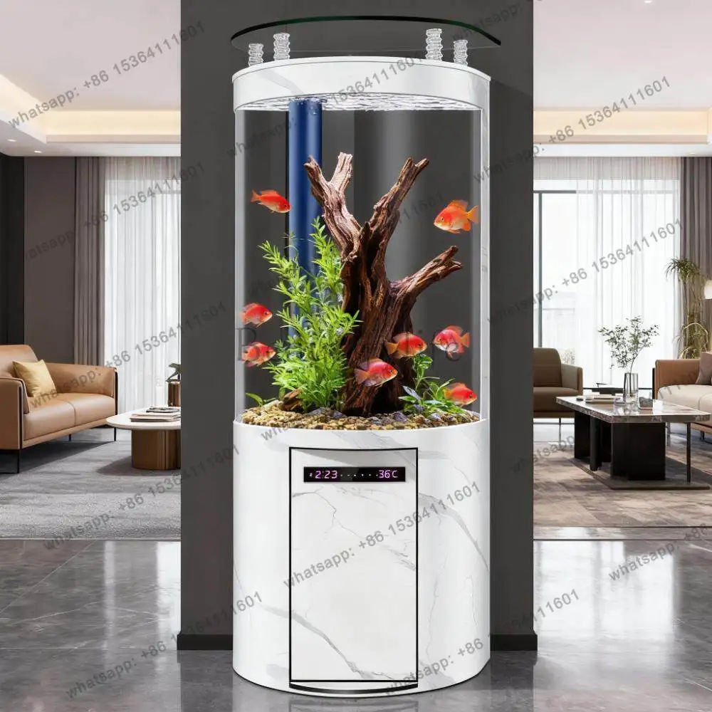 New bottom filter small vertical semi-circular fish tank household intelligent ecological water tank