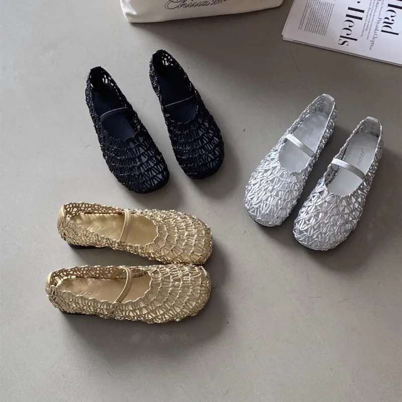 

Women Sandals 2025 Summer New Mesh Breathable Slip on Casual Flat Shoes Lightweight Comfortable Fashion Luxury Mary Jane Shoes