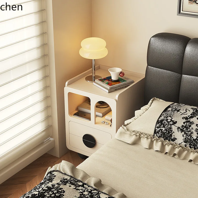 ZML Bedside Cabinet Ultra Narrow Storage Cabinet Small Apartment Household Solid Wood Storage Cabinet