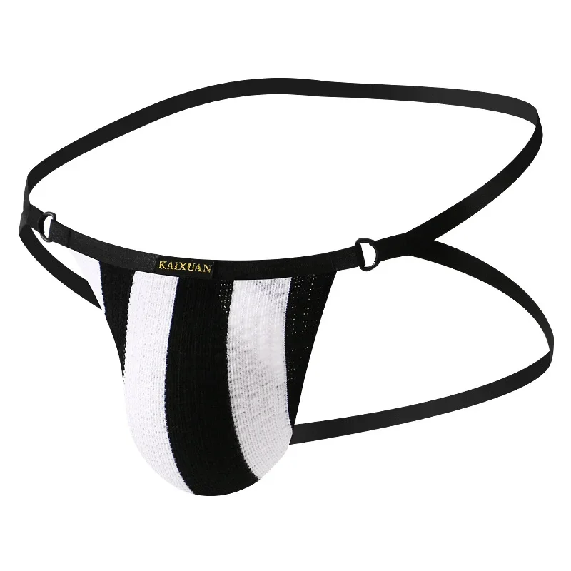

Men's Fashion Underwear Gays Low Waist Jockstrap Sissy Funny Thin Straps Knitted Thongs Homme Tangas Hombre Boys Bikini Panties