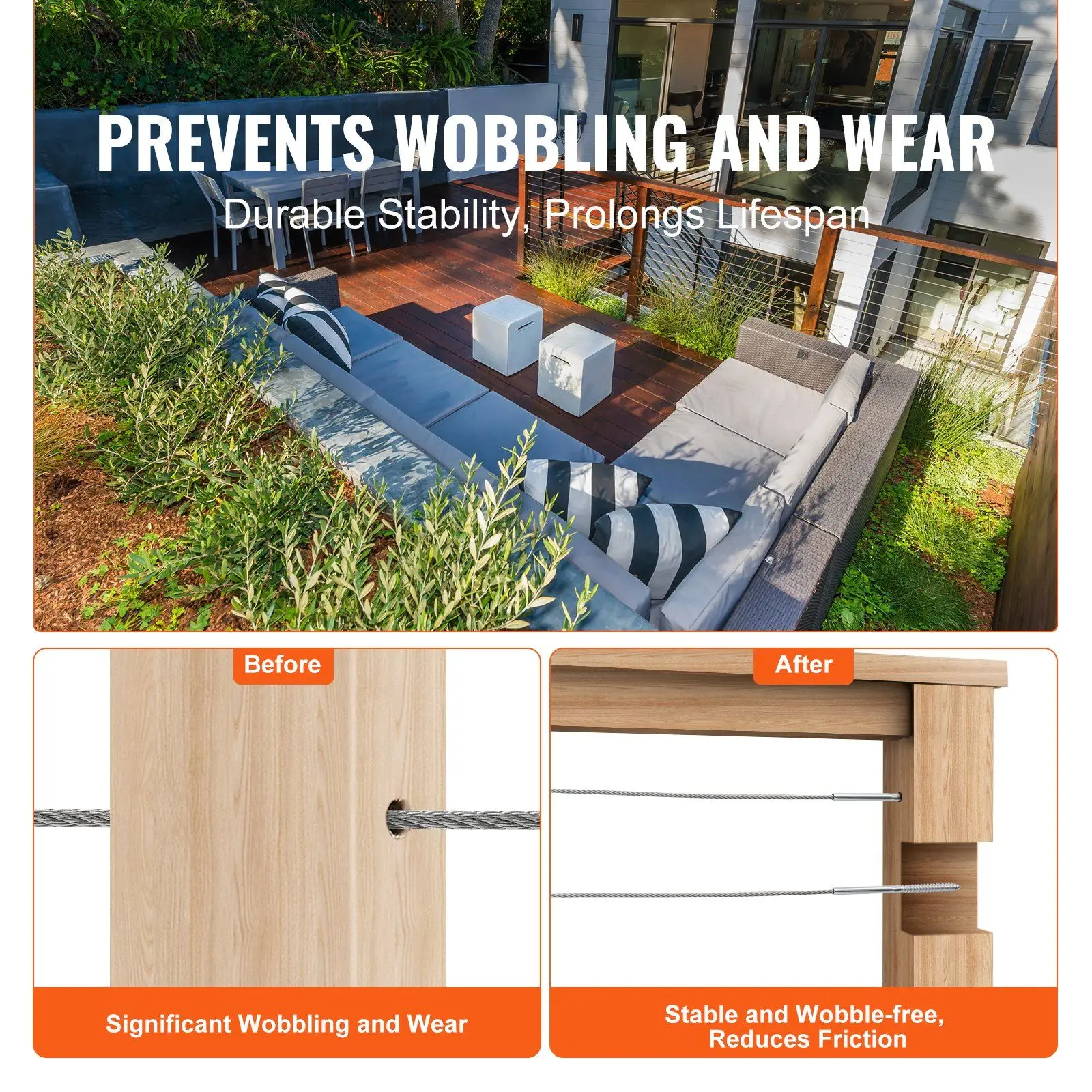 122 Pack Cable Railing Swage Threaded Stud Tension End Fitting Terminal for 1/8" Deck Cable Railing, T316 Stainless Steel