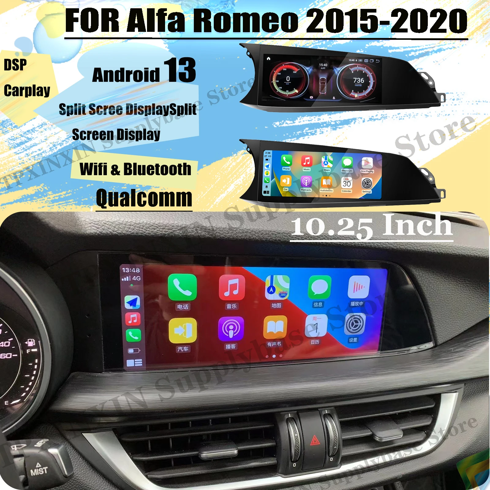 

Автомагнитола Qualcomm для Alfa Romeo Giulia 2015, 2016, 2017, 2018, 2019, 2020, Android, стерео, Авторадио, мультимедийный плеер, головное устройство с GPS