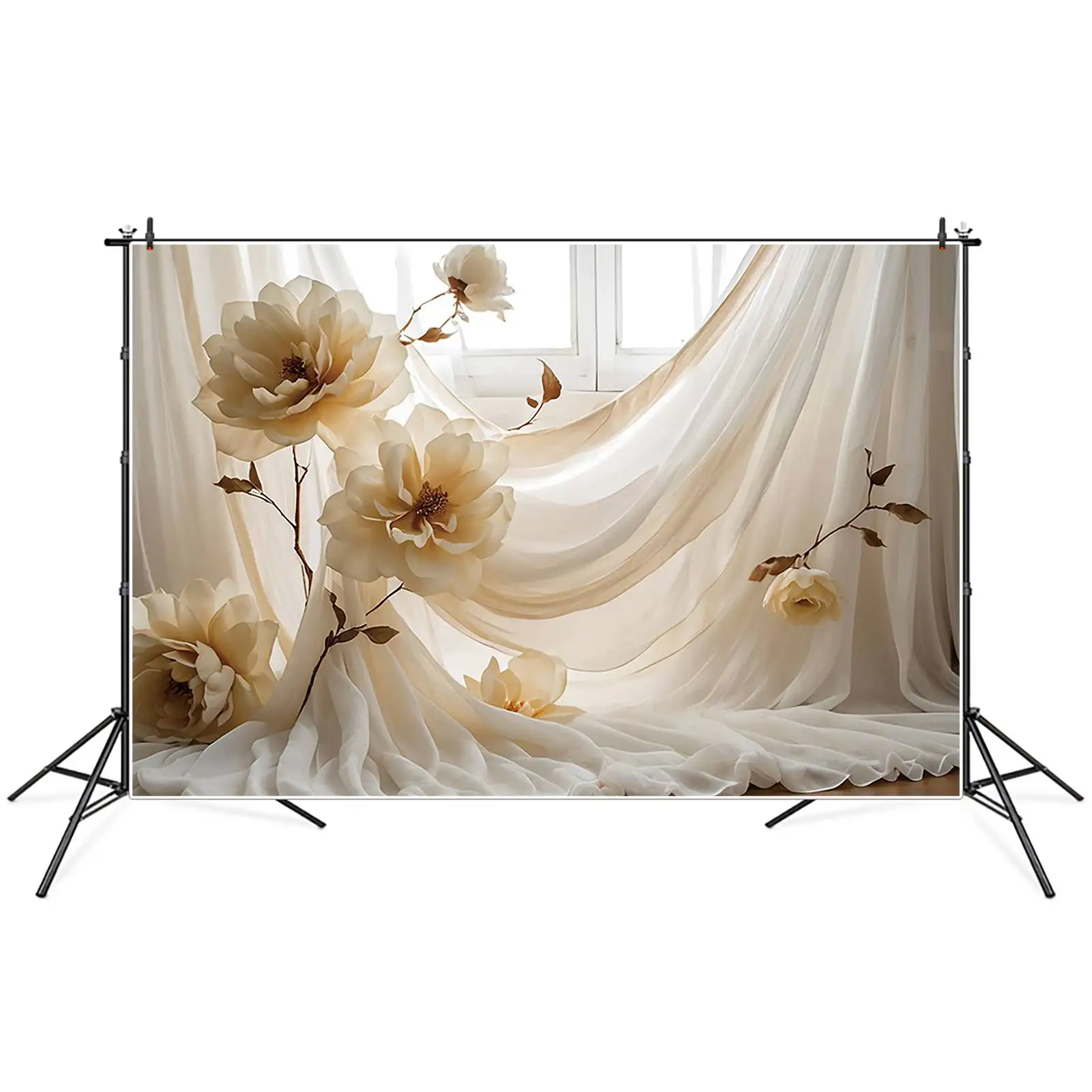 MOON.QG Draping Fabric Curtain Bohemian Style Backdrops Women Wedding Birthday Background Custom Party Photozone Accessories