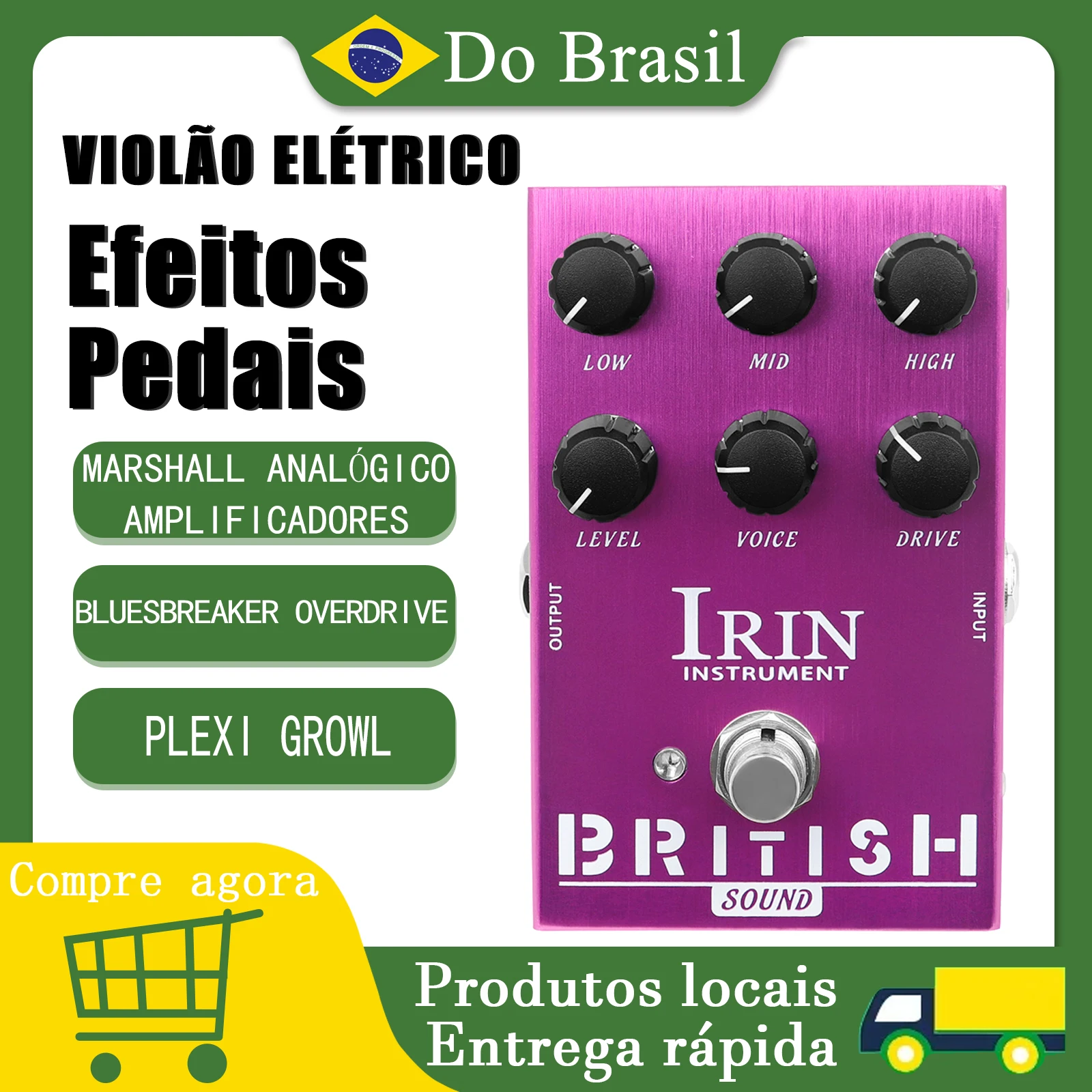 

IRIN AN-31 British Guitar Effect Pedal Analogue Marshall Amplifiers Effect True Bypass Pedal Electric Guitar Accessories