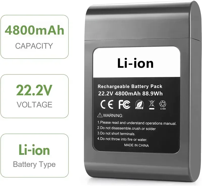 Staubsauger Ersatz Li-Ion Akku 4800mAh 22,2 V für Dyson DC35 DC34 Typ B