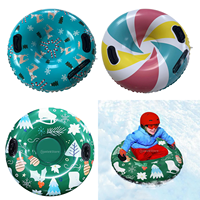 Inflatable Snow Tube Snow Sled Handles Sledge Circle Tire Tube Thickened Winter Sports Inflatable Skiing Circle Rings