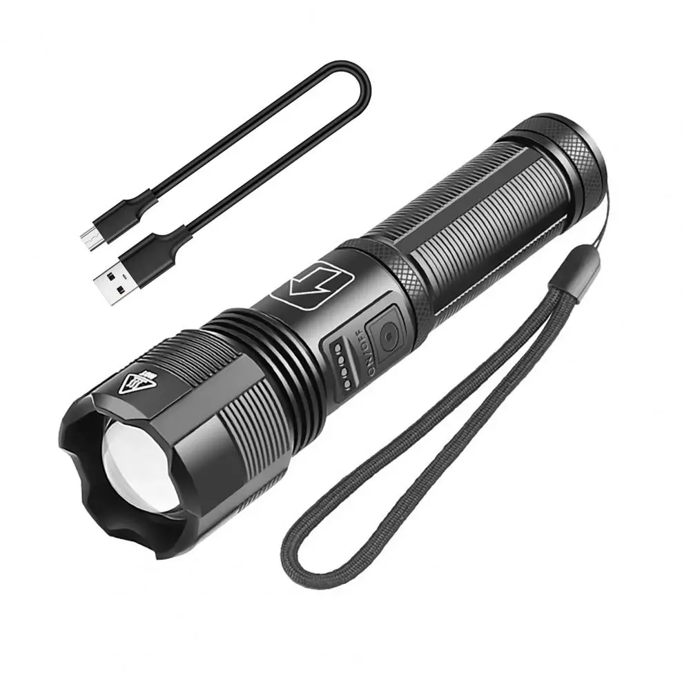 

XHP50 Emergency Flashlight Battery Display Adjustable Focus USB Charging Super Bright LED Outdoor Torch for Travel