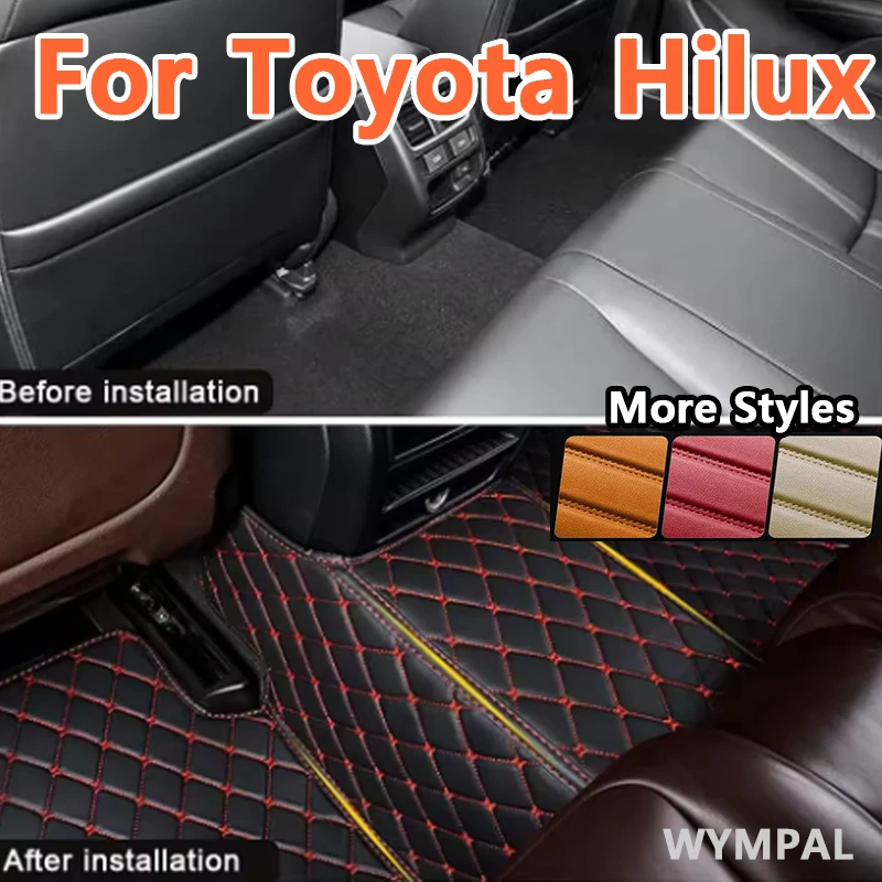 

Роскошные автомобильные коврики на заказ для Toyota Hilux 2015 2016 2017 2018 2019, авто роскошные кожаные мужские и женские автомобильные коврики, полные
