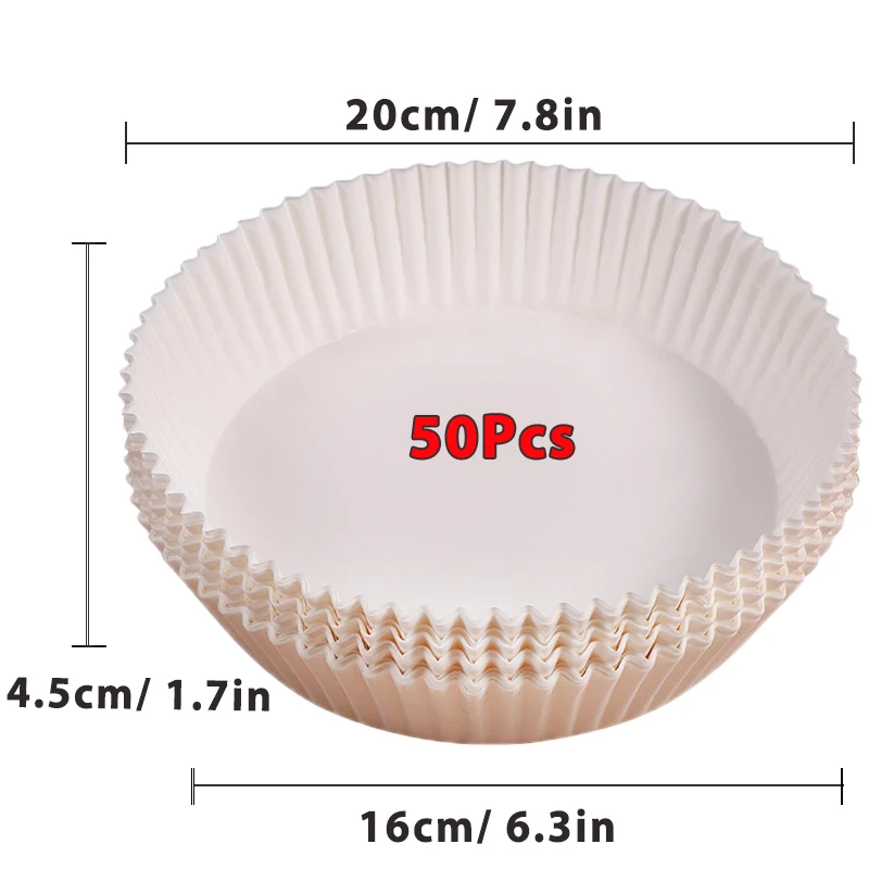 50/100 Stuks Air Friteuse Wegwerp Papier Non-stick Airfryer Bakpapier Ronde Air-Fryer Papieren Liners Papier keuken Accessoires