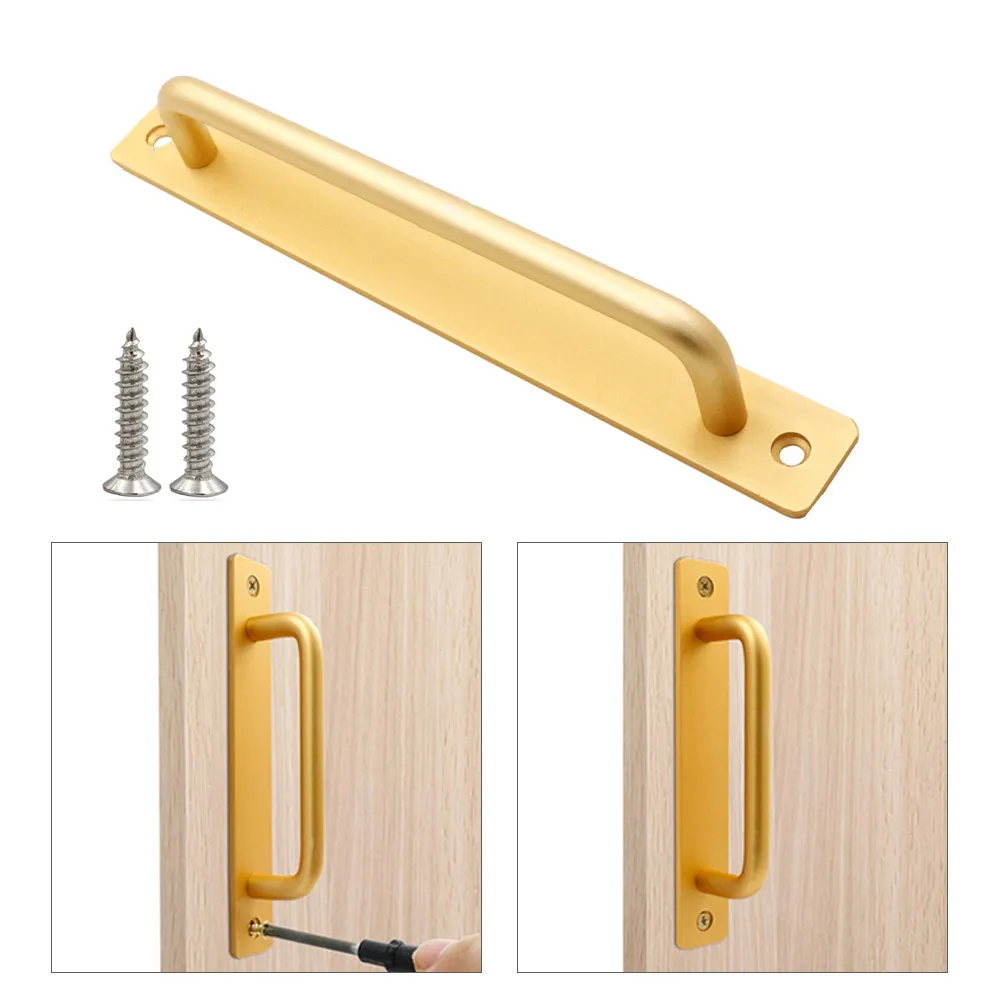 Aluminium Alloy Wardrobe Door Handles Balcony Bedroom Kitchen Door Pulls Drawer Knobs Furniture Room Push-pull Door Hardware