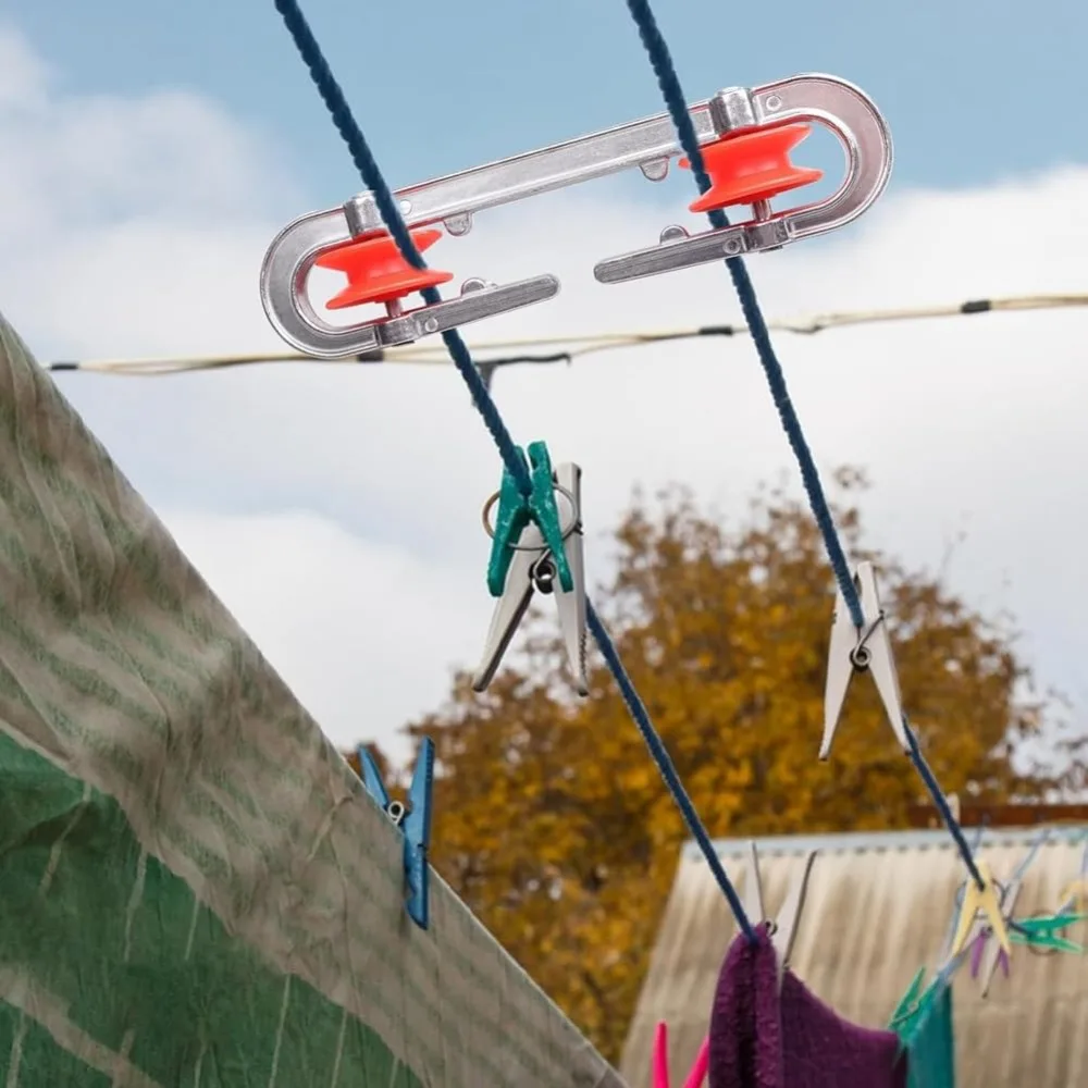 

Aluminum Clothesline Spreader Easy to Install Weatherproof Laundryline Pulley Clothesline Tools Rustproof