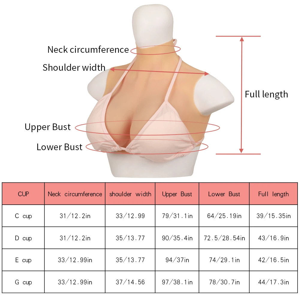 Realistic Silicone Breast Forms  Fake Boobs Breast Plates Round neck silicone filled boobs Live Props big chest cosplay coser