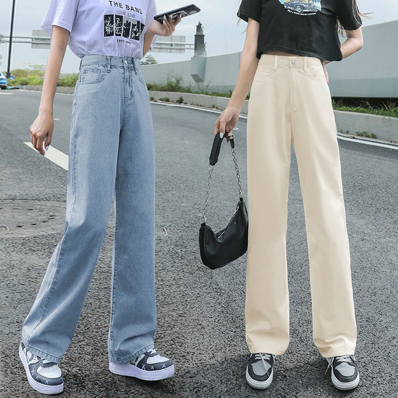 High Waist Loose Straight Women Jeans 2023 New Spring  All-Matched Fashion Wide Leg Trousers Casual Baggy Female Denim Pants