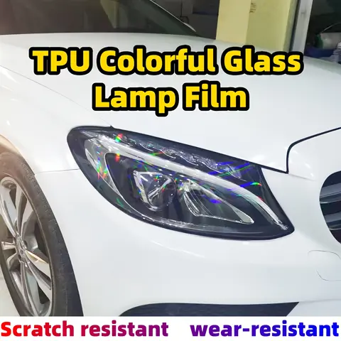 30cm x 1.5m TPU Colorful Laser Car Light Film Tail Light Protection Film 8 best sales tail light tint film - №2