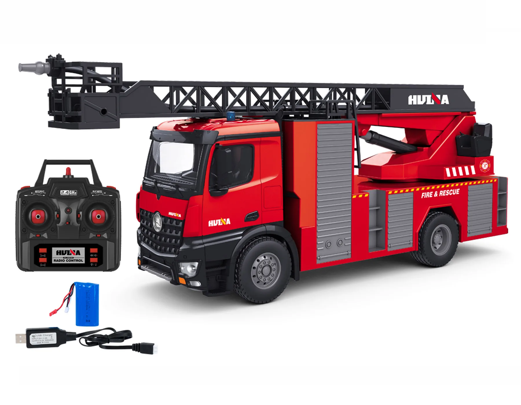 Huina 1562 RC fire sprinkler sound-light rescue fire extinguishing  Engineering Vehicle with Water Spray&Lift Ladder