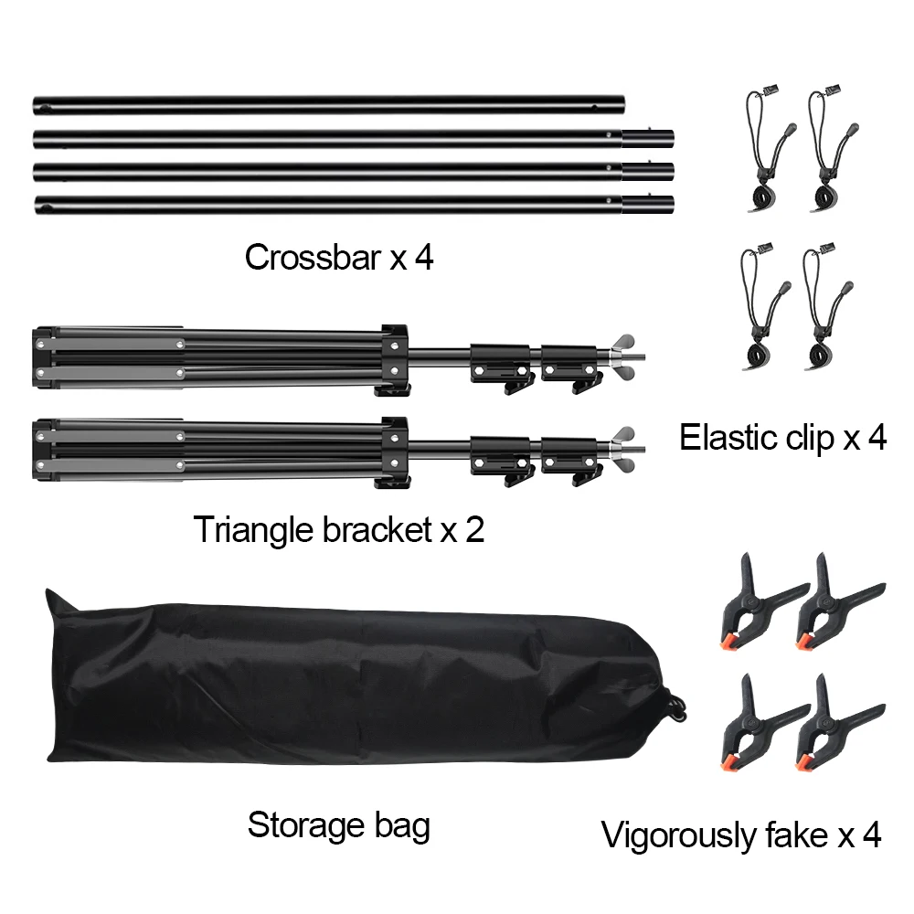 Soporte de fondo para fotografía, sistema de soporte de fondo de estudio fotográfico ajustable de 2,6 x 3M, fondos con bolsa de transporte, marco de pantalla verde