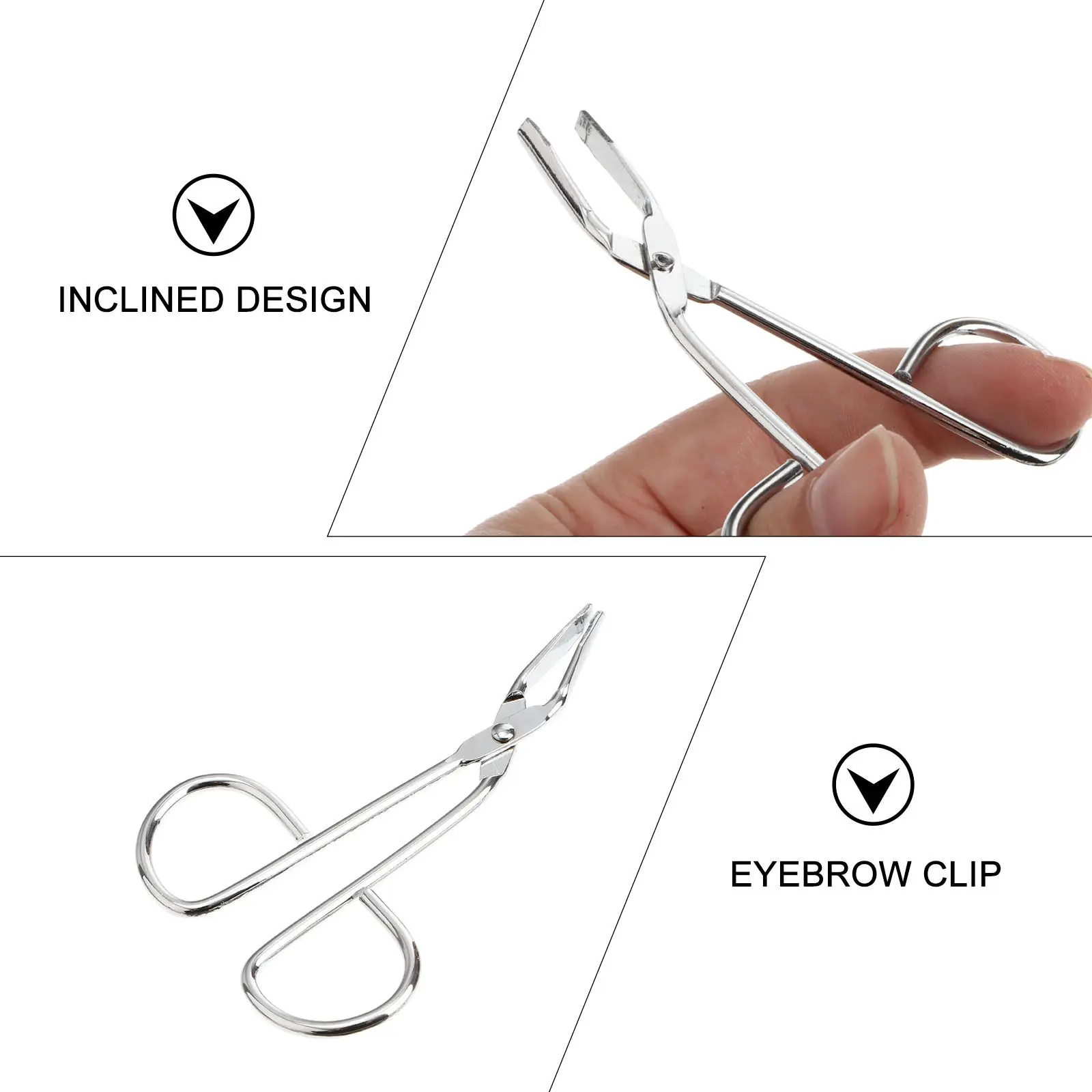 High Quality Stainless Steel Eyebrow Tweezer Silver 85Mm Angled Tip Professional Grade Clip for Facial Hair Removal Craft