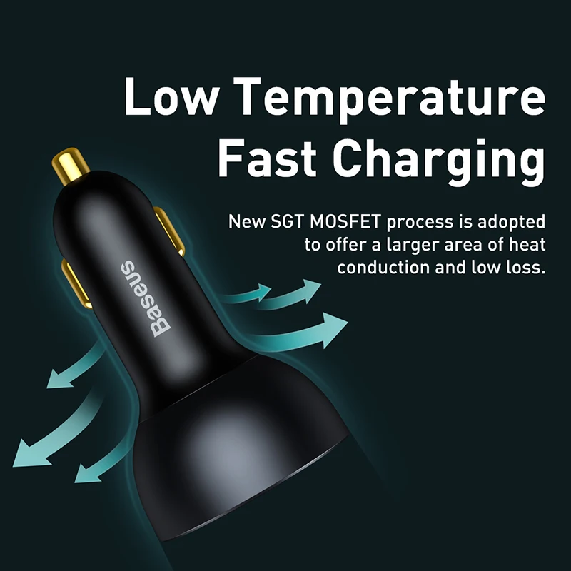 Baseus 160W Car Charger QC 5.0 Quick Charge With USB Dual Type C For IPhone 15 14 13 12 Pro Laptops Tablets Car Phone Charger