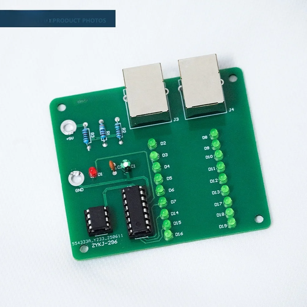 

ZYKJ-296 Network Cable Tester with Pulse Generator Based on NE555 IC and CD4017 Decade Counter for Accurate Continuity Analysis