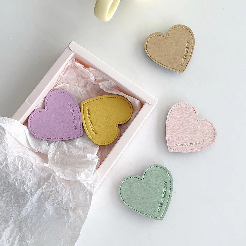 

Кожаный держатель для мобильного телефона Heart Love, подставка для защиты от падения, кольцо на палец, кронштейн для IPhone 15 16, Samsung Huawei, складной Hoder
