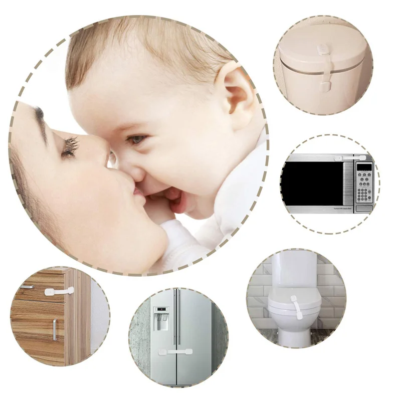 Top Deals 12 PCS Baby Proofing Cabinet Strap Locks Kids Proof Kit - Child Safety Drawer Cupboard Oven Refrigerator Adhesive Lock