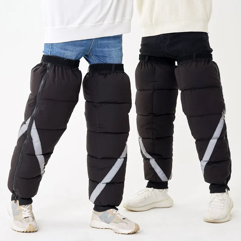 

Зимние ветрозащитные мотоциклетные леггинсы, защита ног, теплые леггинсы на молнии, чехлы, велосипедные утолщенные гетры со светоотражающими полосками