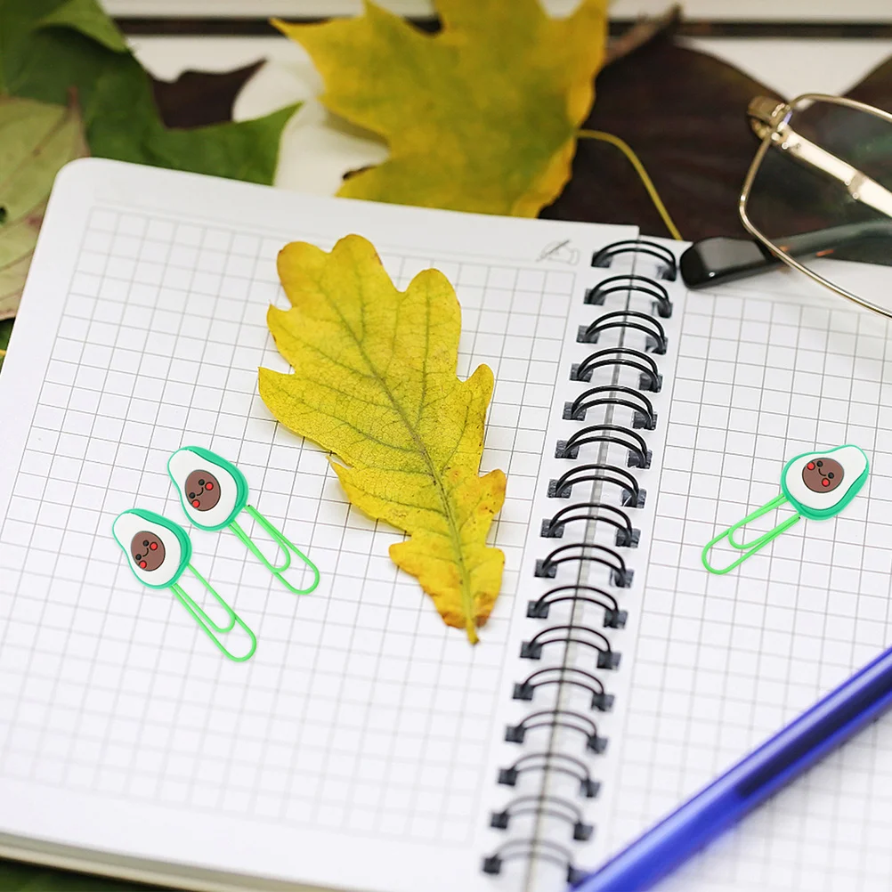 8Pcs Avocado Paper Clips Fruit Shaped Cute Small Paperclips for Office School Document Paper File Clips Creative