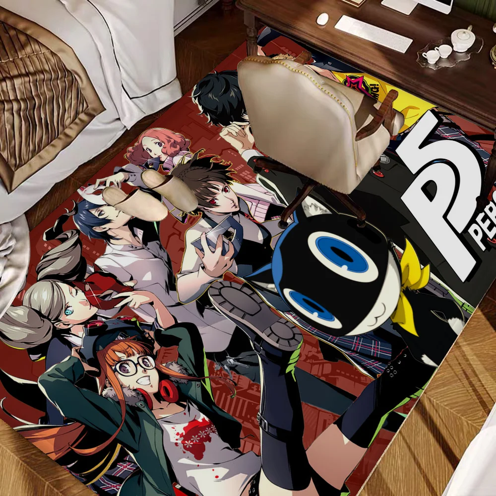 Game Persona 5 Floor Mat INS Style Soft Bedroom Floor House Laundry Room Mat Anti-skid Bedside Area Rugs