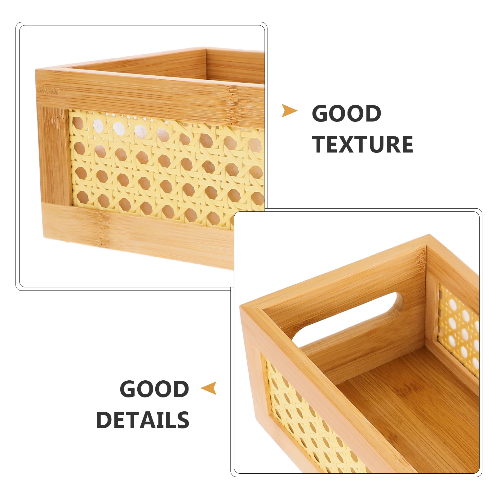 

Bamboo Storage Basket Handmade Woven Organizer Bin For Home Desktop Cosmetics Sundries Holder