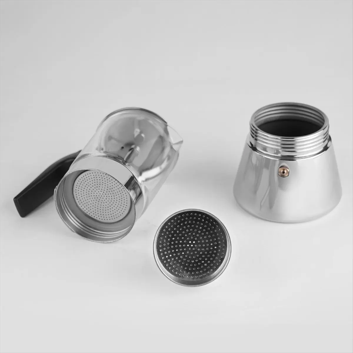 AT54 300ml Espresso Maker, Stainless Steel Moka Pot, Compatible with for Induction & GasStovetops, Protable & Easy to Clean