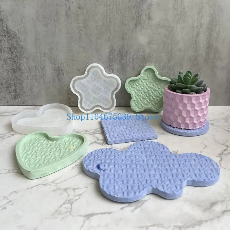 

5asd Diamonds Silicone Mould Round Storage Tray Gypsum Resin Mirror Silicone Mold