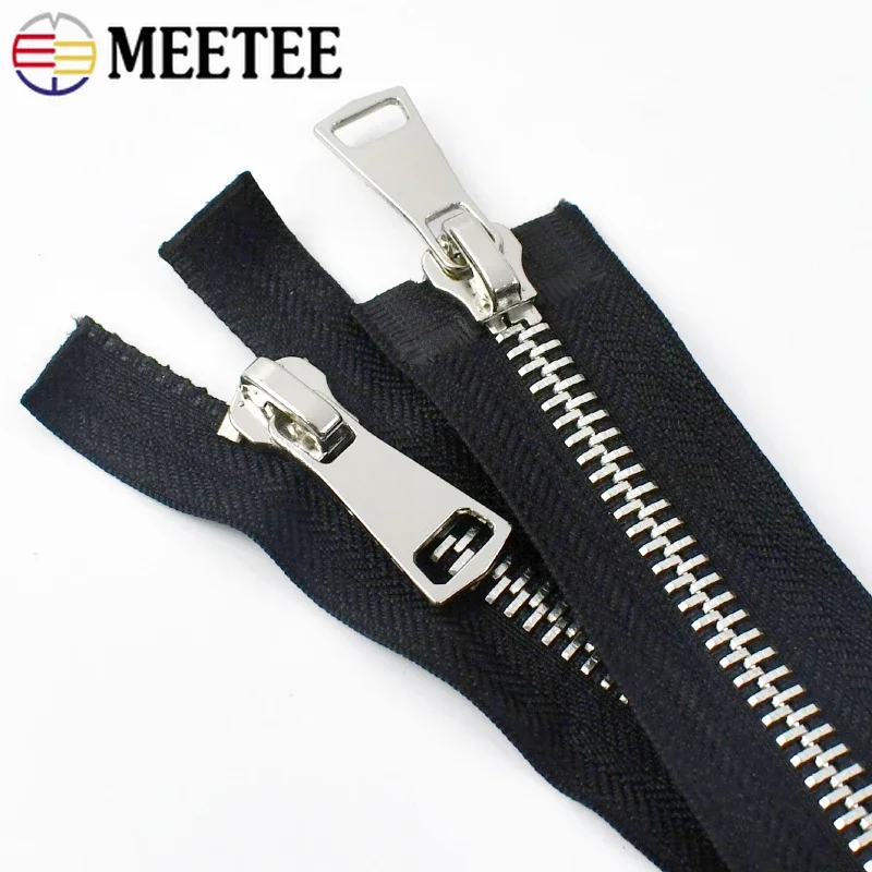 1Pc 70/80/100/120cm 8# Double Sliders Zipper for Sewing Open-End Metal Zippers Zips Repair Kit Coat DIY Clothing Accessories