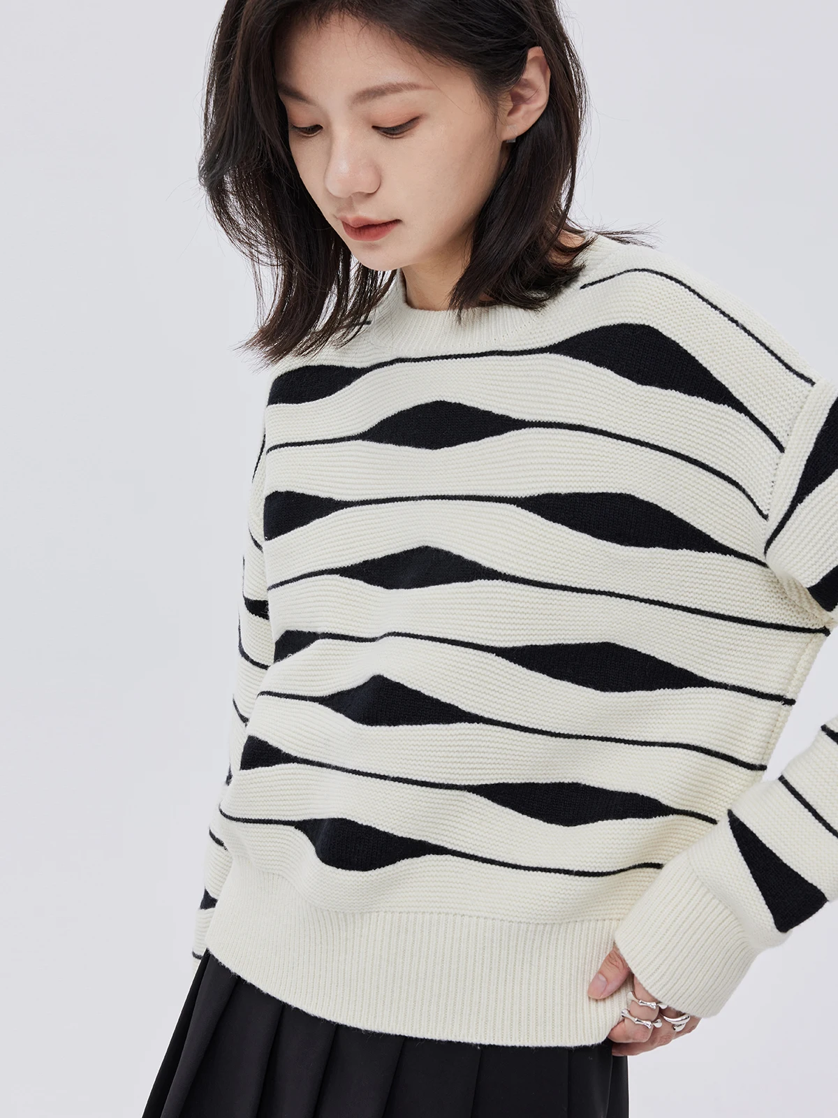 

Весенне-осенний новый женский свитер, модный вязаный свитер с круглым вырезом Cudgelet, свободный выпуск