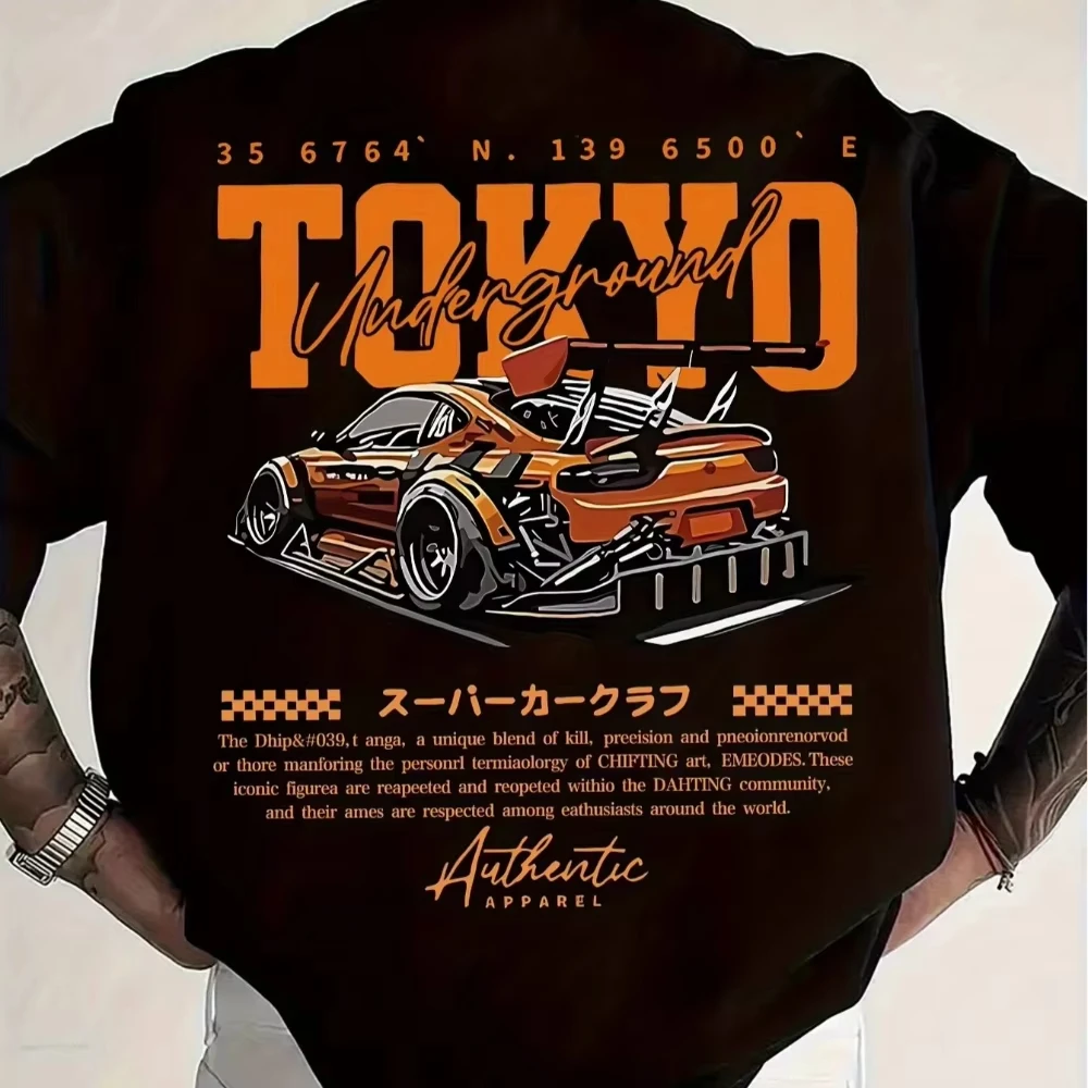 

Summer 2025 Fashion New Racing Pattern Printed Letter T-Shirt Made Of Cotton Breathable Short-Sleeved Men's And Women's Top