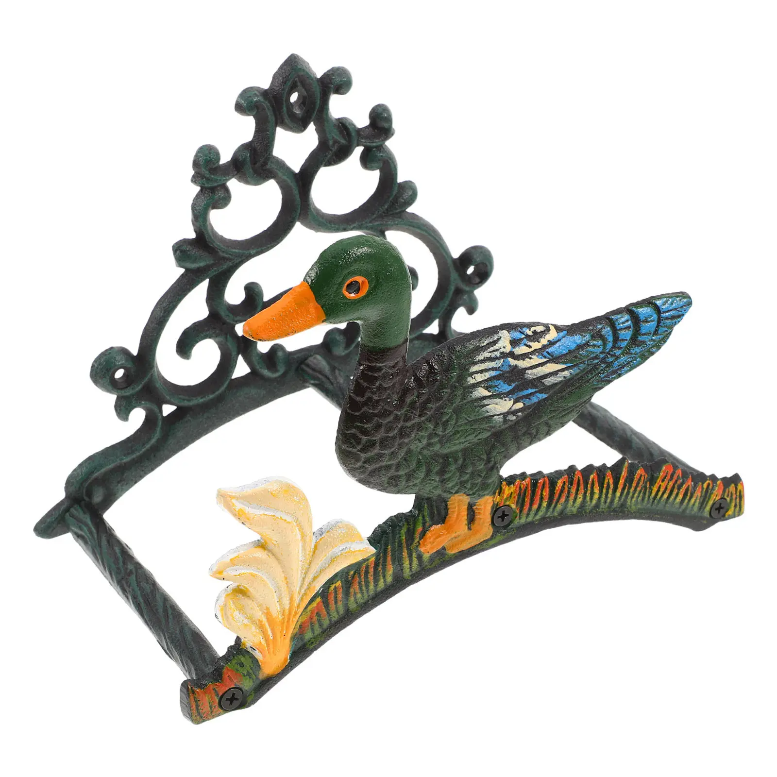 Duck Decorative Cast Iron Garden Hose Holder Wall Mounted Outdoor Hose Reel Holder Vintage Animal Water Pipe Rack